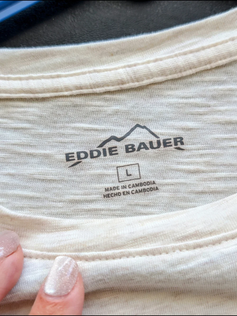 Eddie Bauer Women's Cream/Tan Everyday Short Sleeve Crewneck Tee - Picture 2 of 7